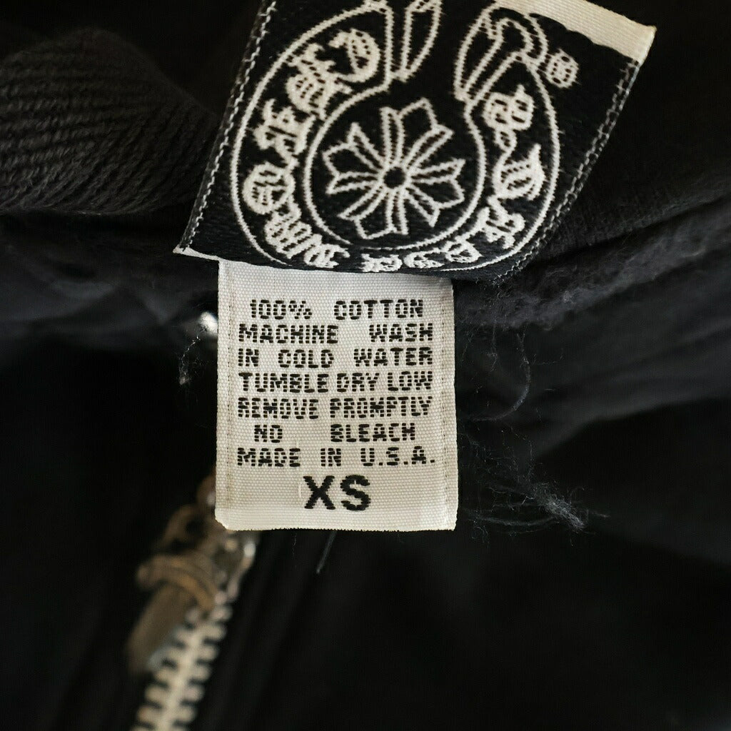 CHROME HEARTS(クロムハーツ) OLD SWTSHRT HD ZIP #10ダガー ジップ CHプラス バックフローラルクロス スウェット パーカー ブラック