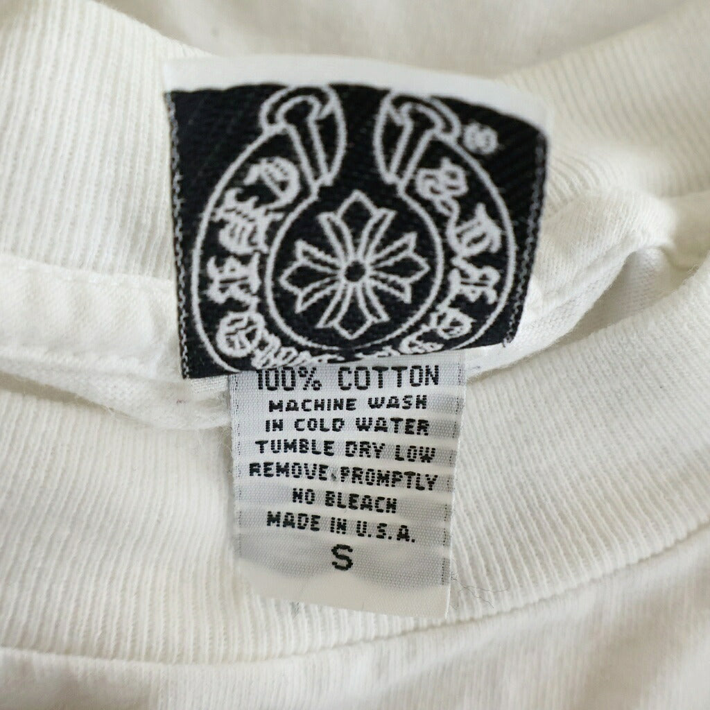 CHROME HEARTS(クロムハーツ) OLD 袖マルチロゴデザイン クルーネック ロングスリーブ 長袖Tシャツ カットソー ホワイト