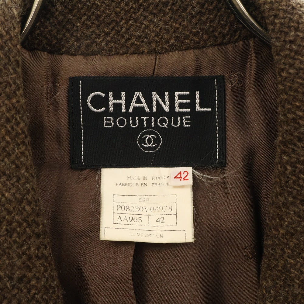 CHANEL(シャネル) ココマークボタン ツイードテーラードジャケット ブラウン P08230V04978