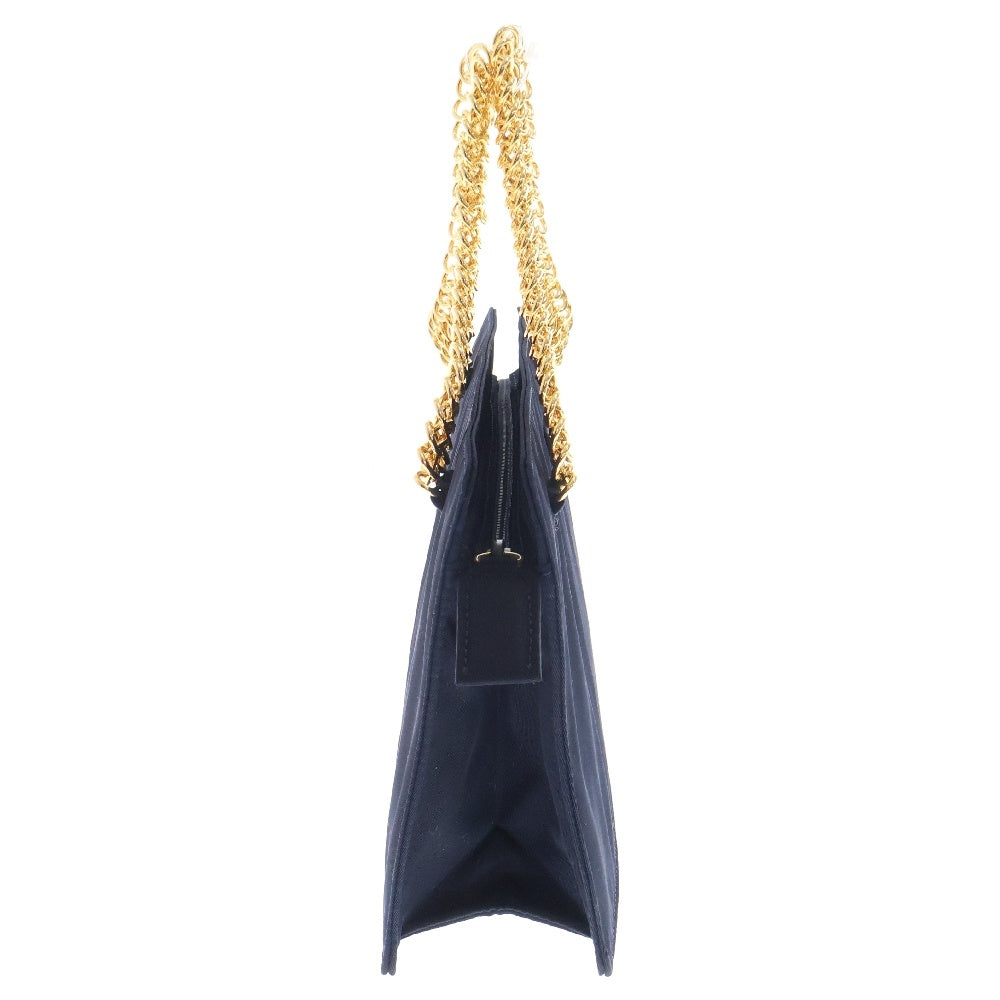 PRADA(プラダ) チェーンハンドバッグ ネイビー テスート ハンドバッグ ゴールド金具 ロゴ三角プレート