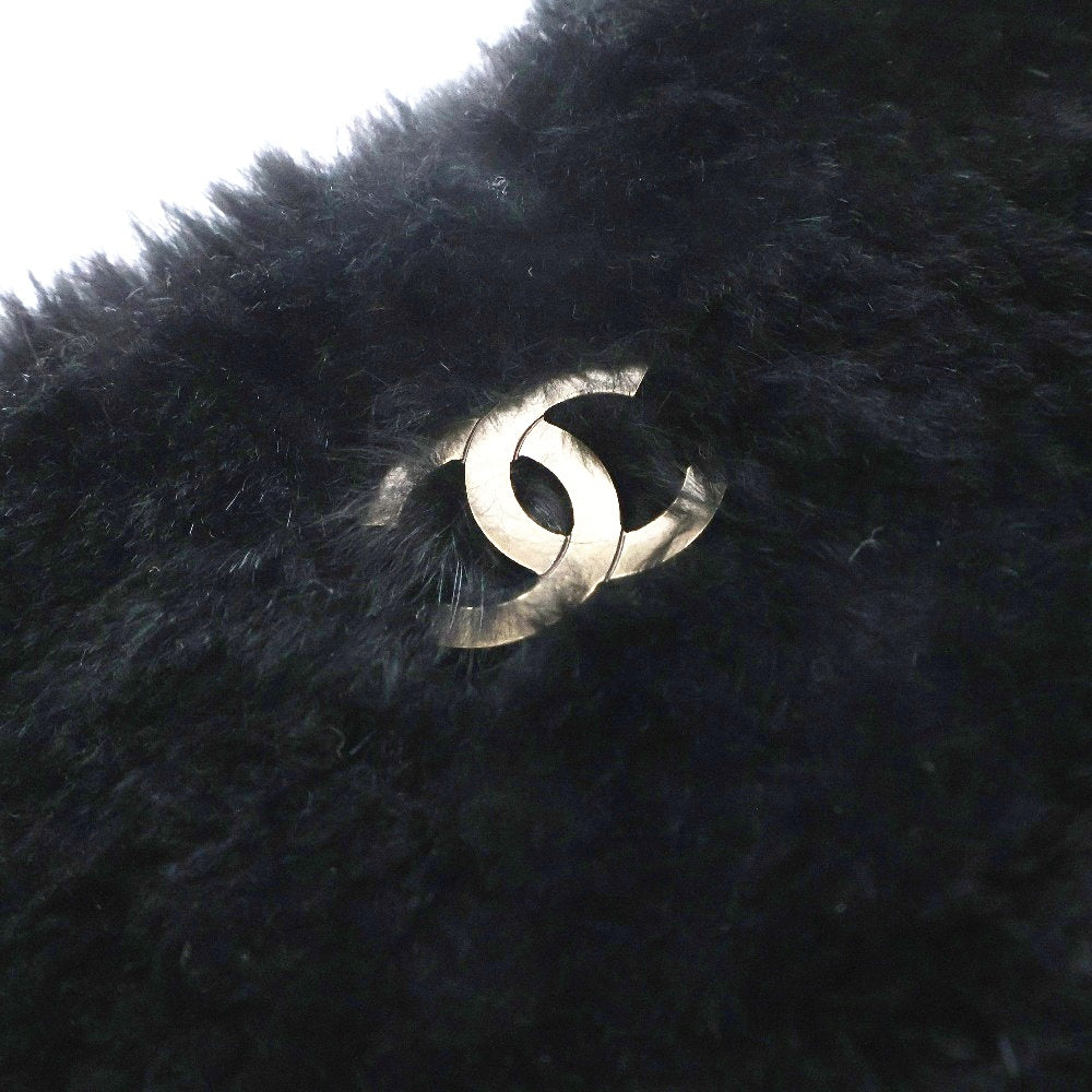 CHANEL(シャネル) ココマーク チェーンショルダーバッグ ラビットファー ブラック ゴールド金具 シリアルシール