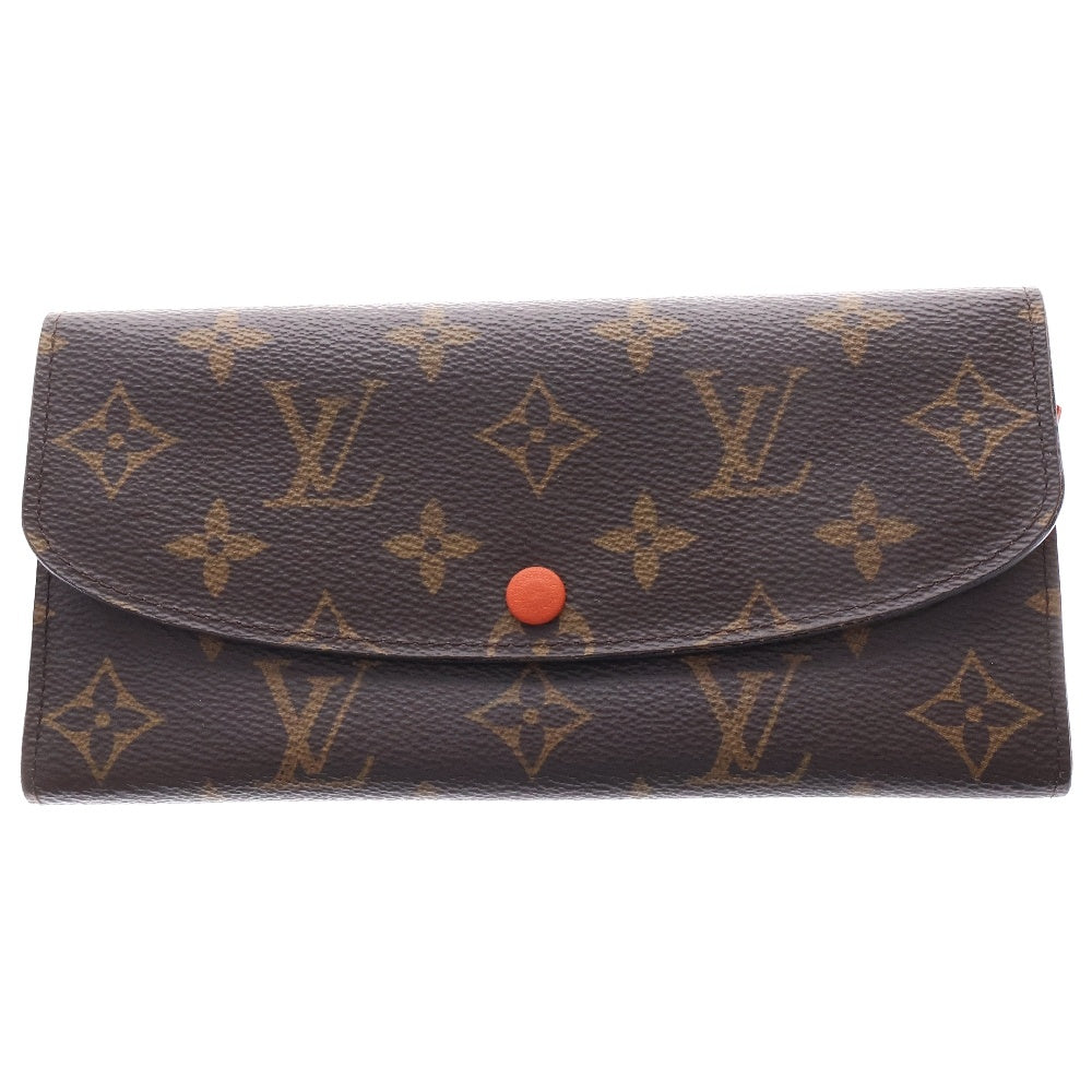 LOUIS VUITTON(ルイヴィトン) モノグラム ポルトフォイユエミリー フューシャ レザー ロングウォレット 長財布 ブラウン M60697
