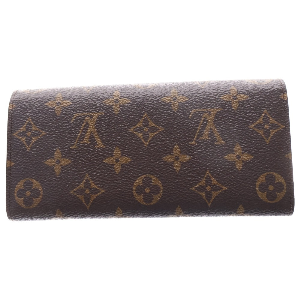 LOUIS VUITTON(ルイヴィトン) モノグラム ポルトフォイユエミリー フューシャ レザー ロングウォレット 長財布 ブラウン M60697