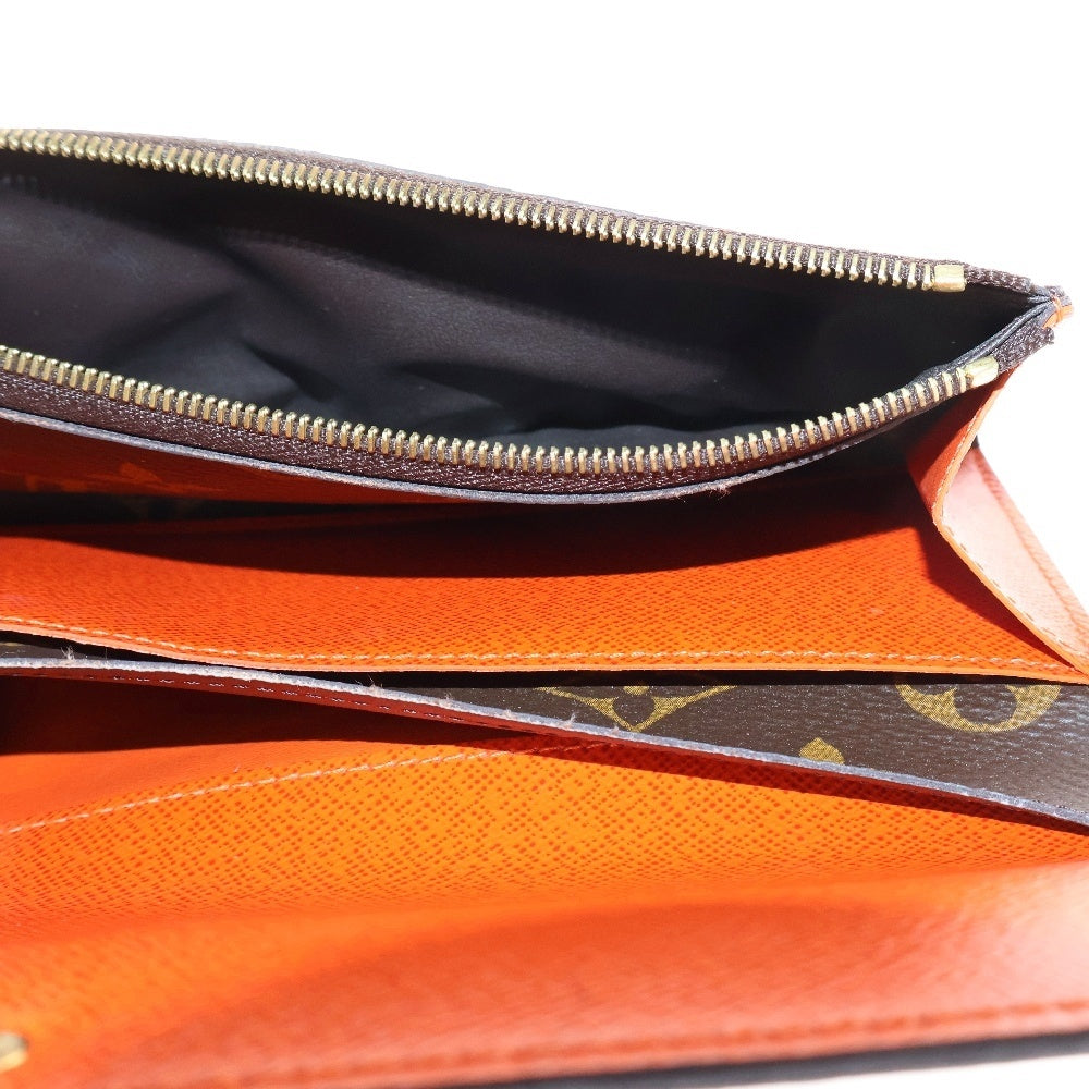 LOUIS VUITTON(ルイヴィトン) モノグラム ポルトフォイユエミリー フューシャ レザー ロングウォレット 長財布 ブラウン M60697