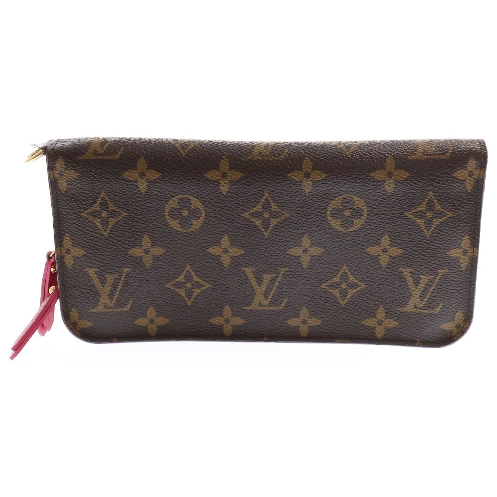LOUIS VUITTON(ルイヴィトン) モノグラム ポルトフォイユアンソリット ロングウォレット 二つ折り財布 ブラウン×ピンク M66568 イニシャル入り