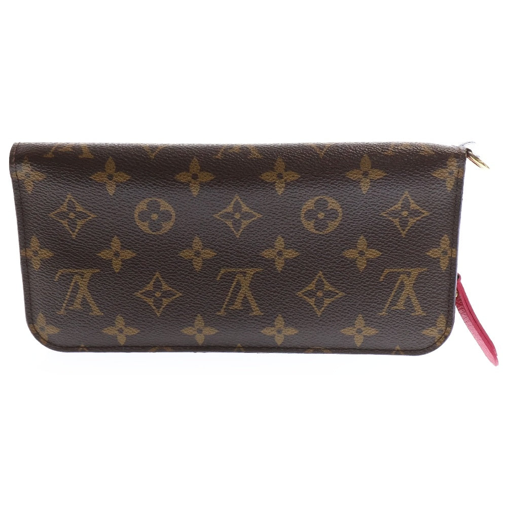 LOUIS VUITTON(ルイヴィトン) モノグラム ポルトフォイユアンソリット ロングウォレット 二つ折り財布 ブラウン×ピンク M66568 イニシャル入り
