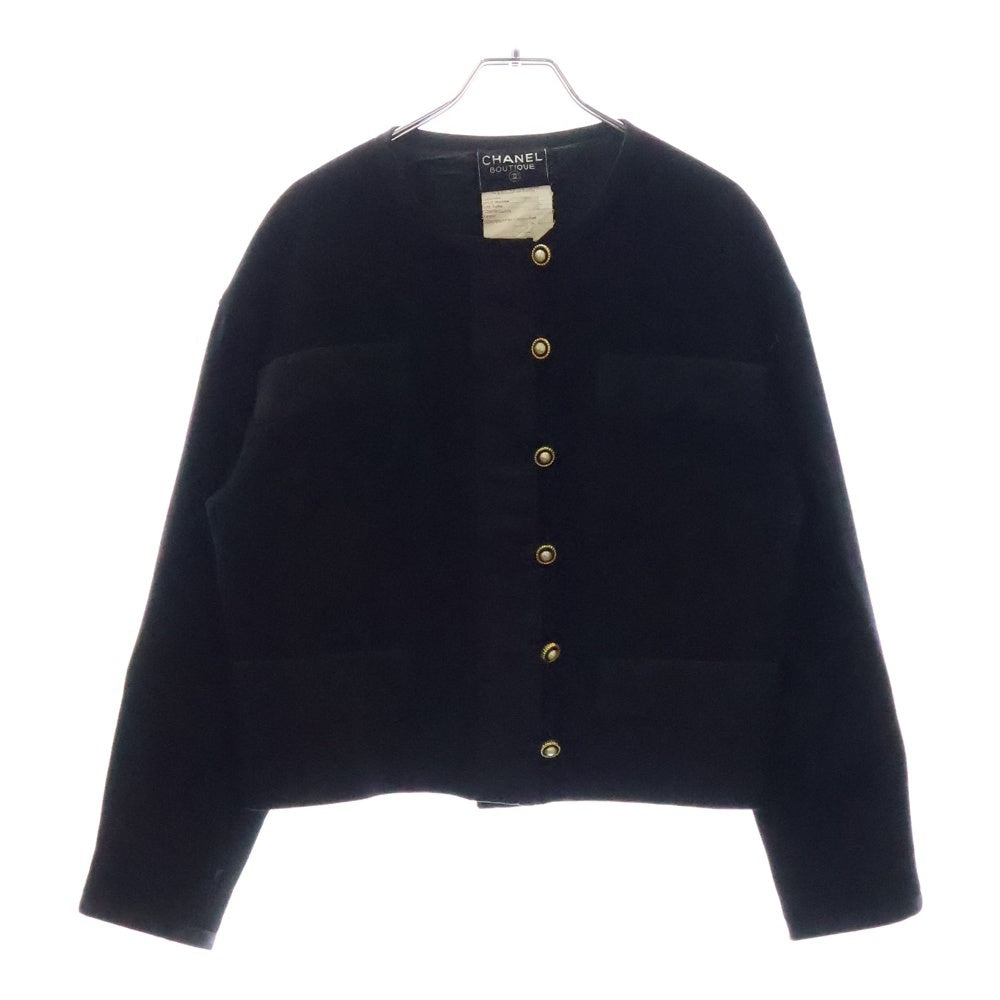 CHANEL(シャネル) マトラッセ パールボタン チェーン セットアップ ウール ジャケット スカート ブラック レディース 36 20501