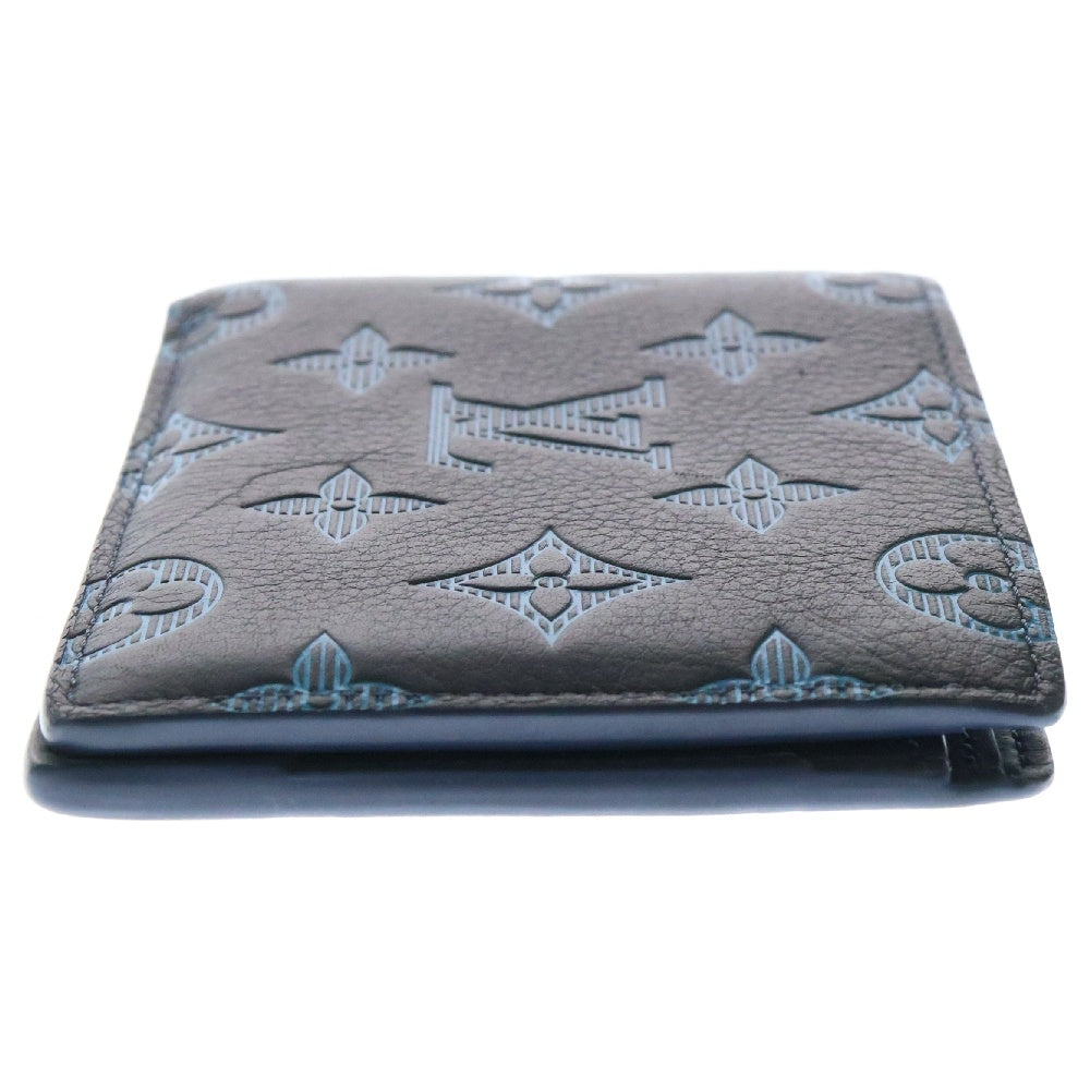 LOUIS VUITTON(ルイヴィトン) モノグラム シャドウ ブルー ポルトフォイユ ミュルティプル RFID M82323