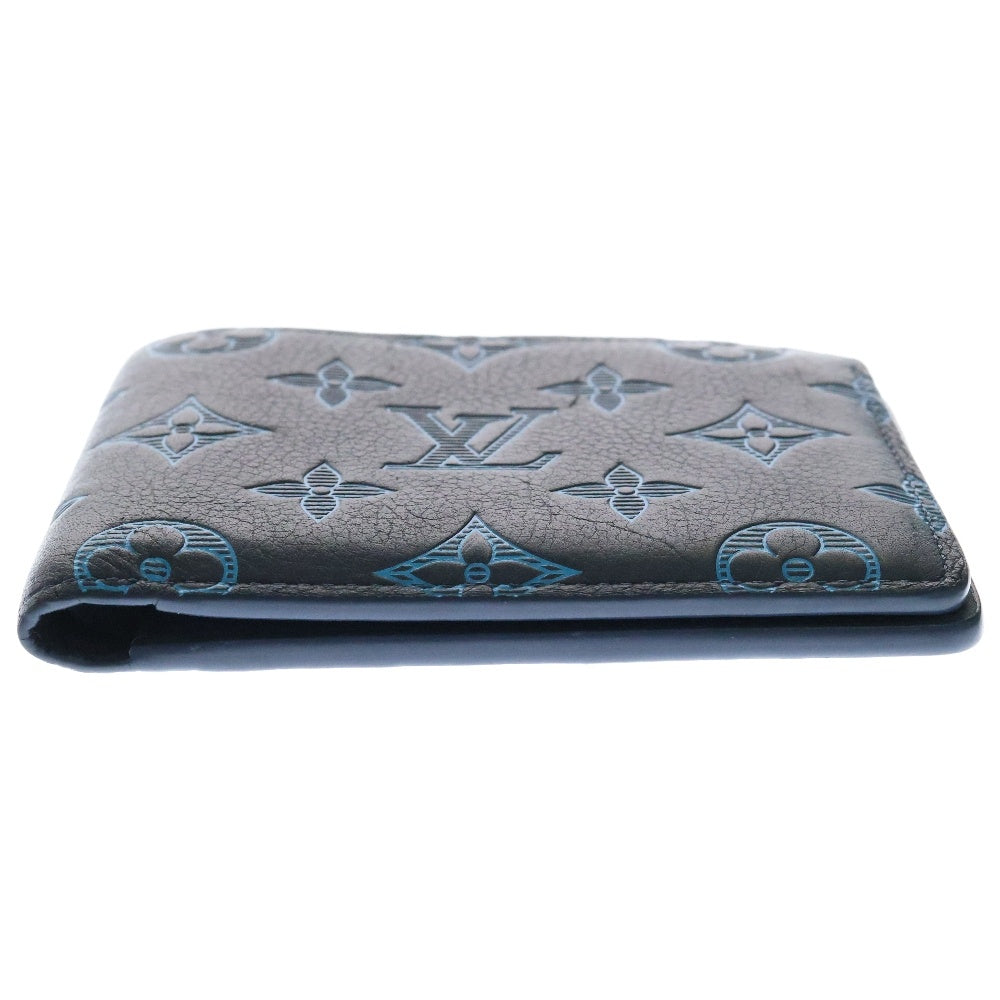 LOUIS VUITTON(ルイヴィトン) モノグラム シャドウ ブルー ポルトフォイユ ミュルティプル RFID M82323