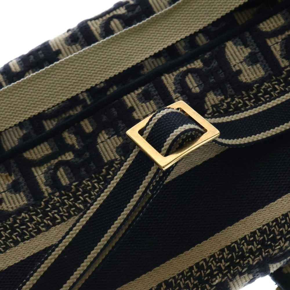 Christian Dior(クリスチャンディオール) オブリーク ショルダーバッグ サドル ミニ ネイビー×ベージュ キャンバス