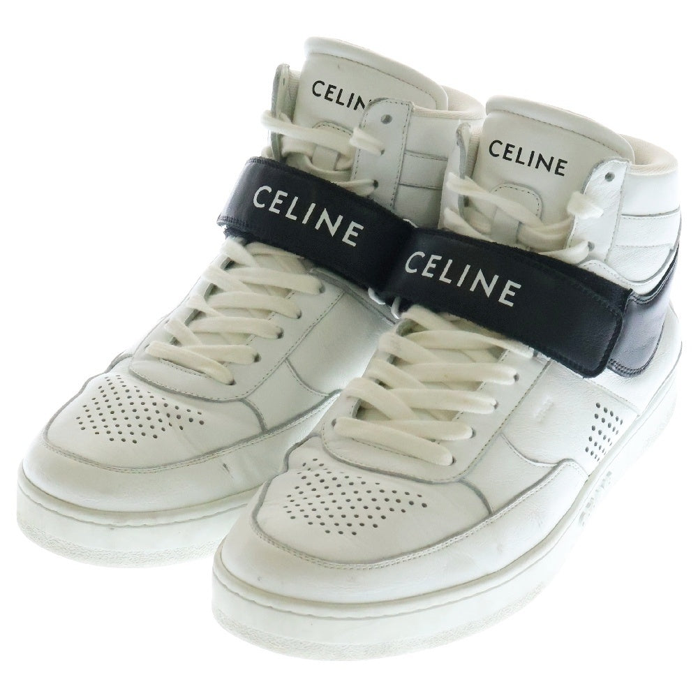 CELINE(セリーヌ) ベイクロハイカットスニーカー シューズ ホワイト×ブラック 43