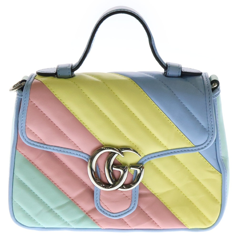 GUCCI(グッチ) GGマーモント レザー2WAYハンドバッグ ショルダーバッグ マルチ 583571