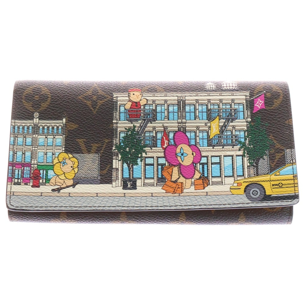 LOUIS VUITTON(ルイヴィトン) ポルトフォイユ・サラ モノグラム ヴィヴィエンヌホリデーシーズン ロングウォレット 長財布 ブラウン/イエロー M81608 RFID