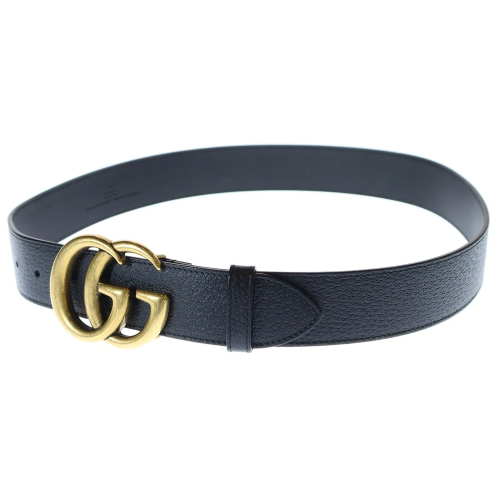 GUCCI(グッチ) GGマーモント ベルト レザー ブラック ゴールド金具 406831