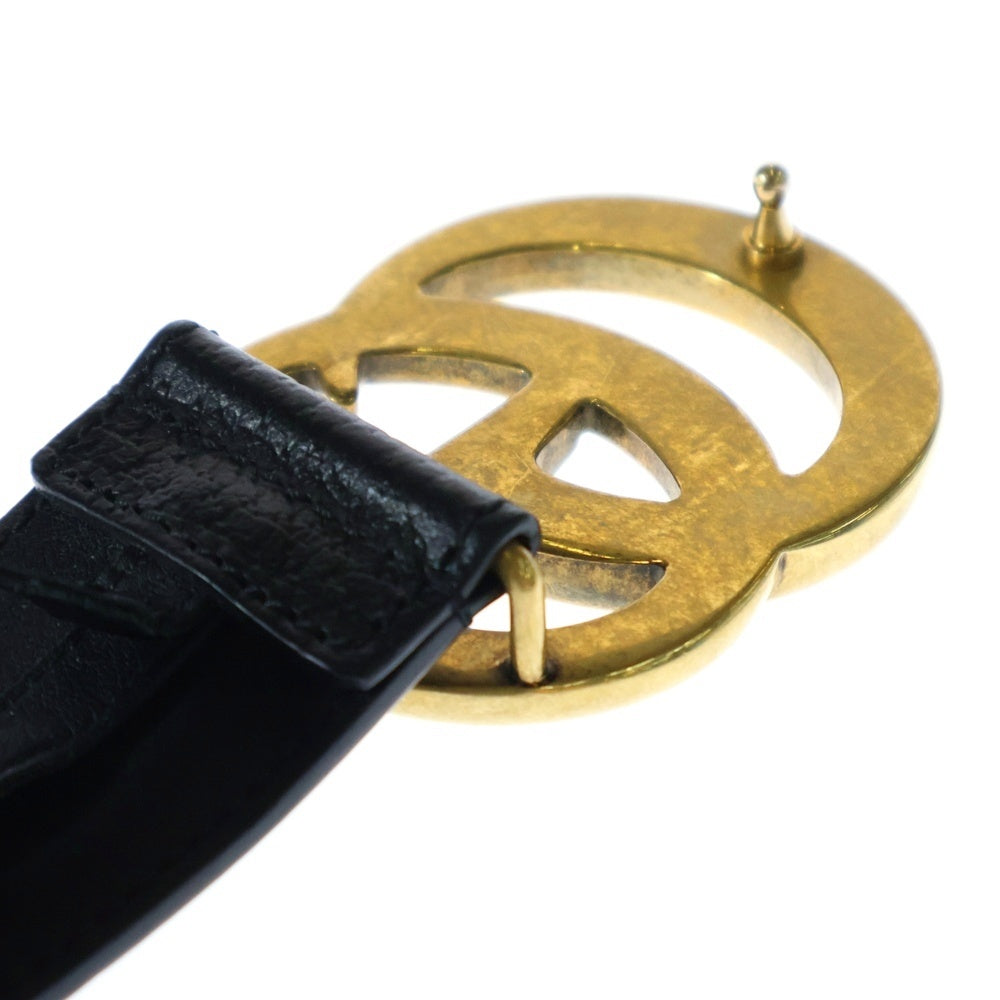 GUCCI(グッチ) GGマーモント ベルト レザー ブラック ゴールド金具 406831