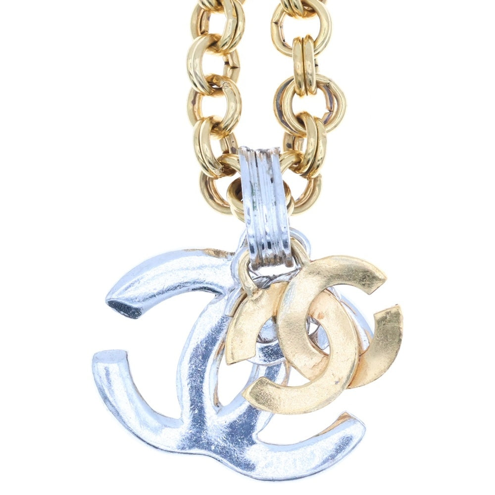 CHANEL(シャネル) 00A ココマーク トリプルココ 3Dネックレス チェーン ペンダント ゴールド×シルバー GP