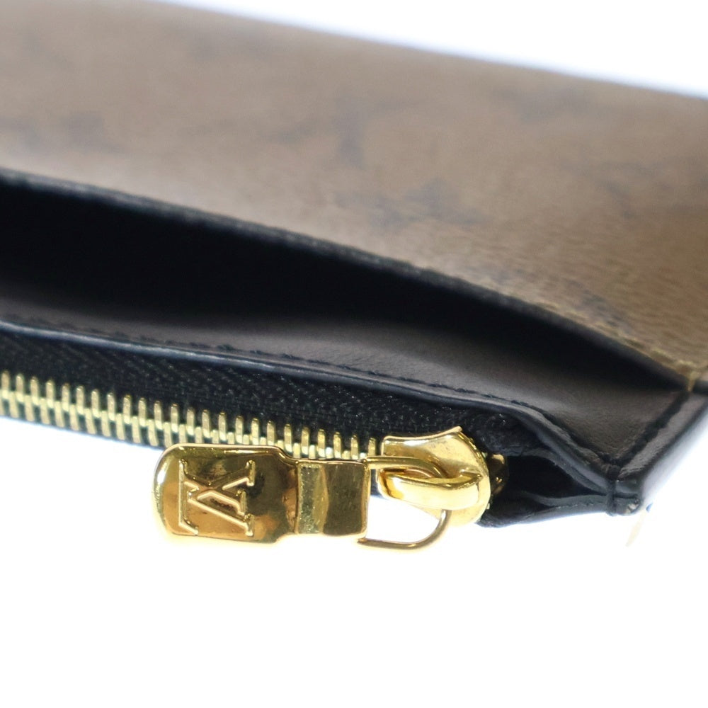LOUIS VUITTON(ルイヴィトン) モノグラム・リバース スリムパース カードケース 名刺入れ ブラウン PVC ゴールド金具 M80390