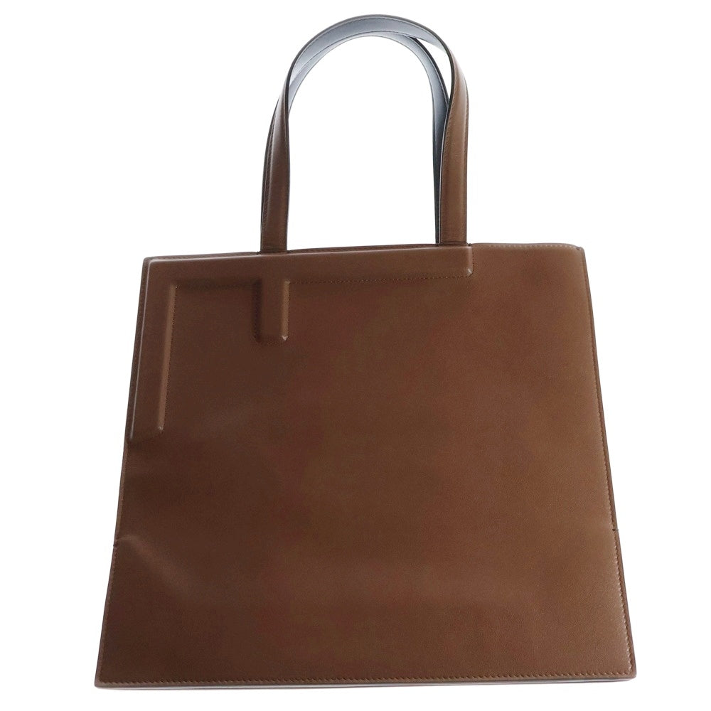 FENDI(フェンディ) フリップ ミディアム Fロゴ バイカラー レザー ハンド トートバッグ ブラック/ブラウン 8BH419
