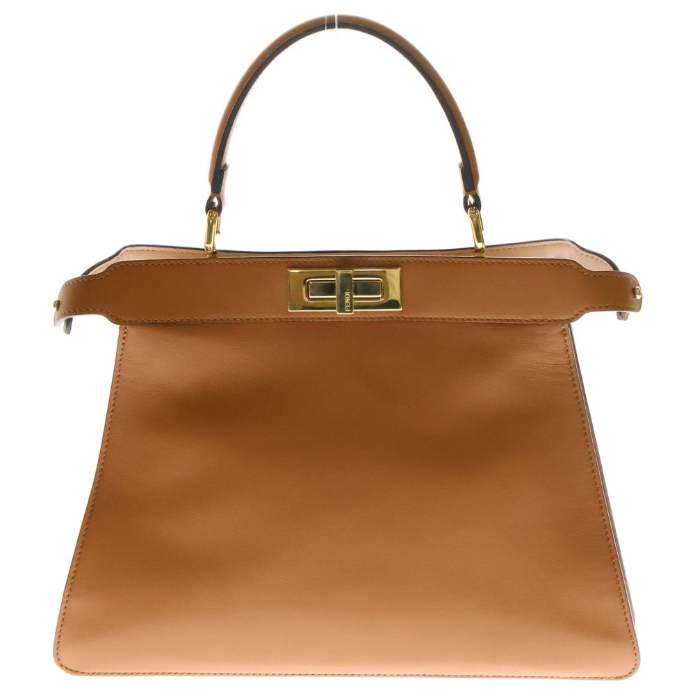 FENDI(フェンディ) PEEKABOO I SEE U ピーカブー アイシーユー ミディアム 2WAY レザー ハンド ショルダーバッグ ゴールド金具 ブラウン レディース 8BN321
