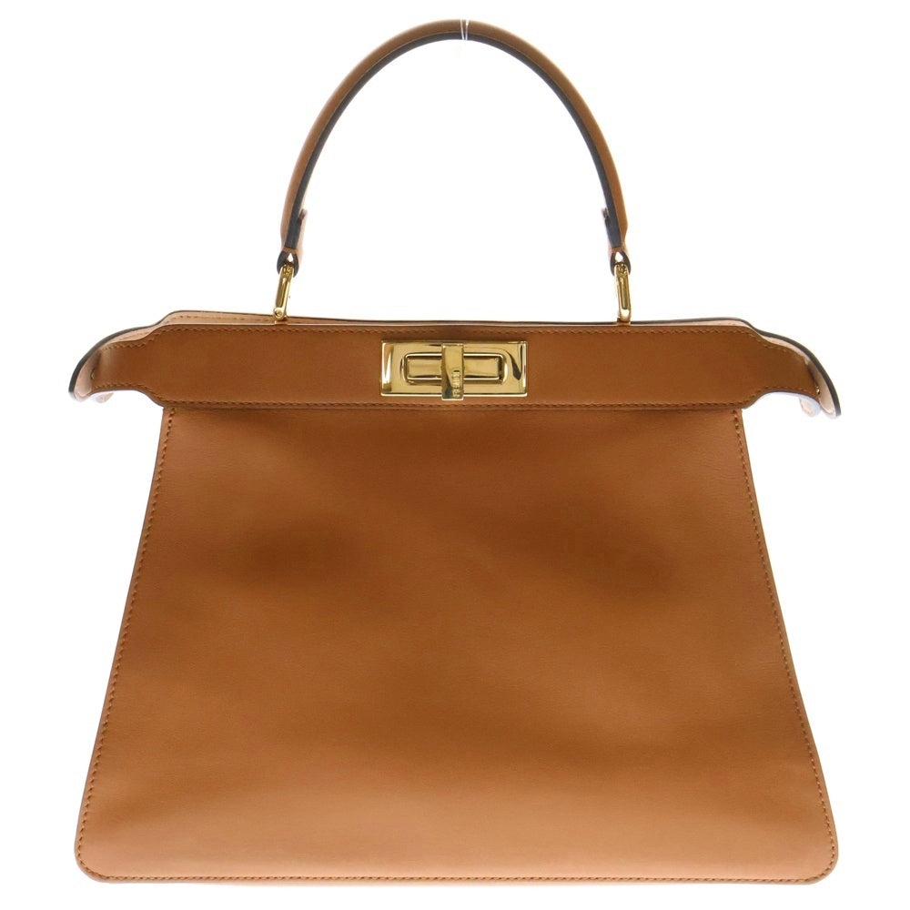 FENDI(フェンディ) PEEKABOO I SEE U ピーカブー アイシーユー ミディアム 2WAY レザー ハンド ショルダーバッグ ゴールド金具 ブラウン レディース 8BN321