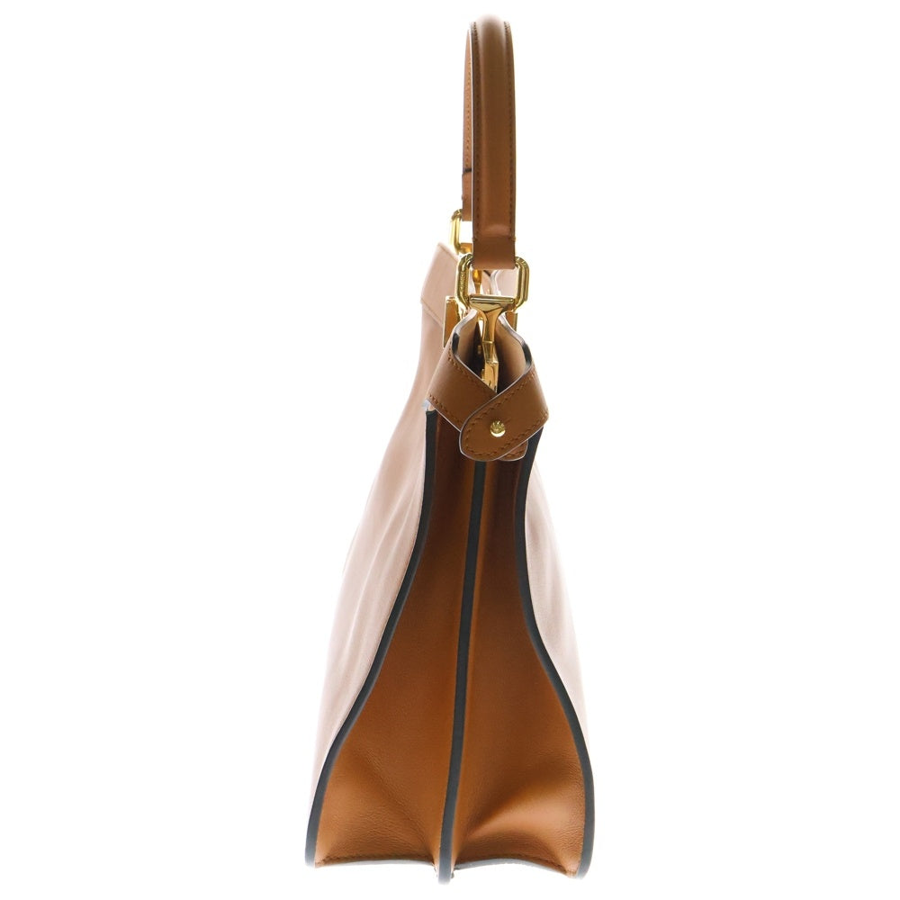 FENDI(フェンディ) PEEKABOO I SEE U ピーカブー アイシーユー ミディアム 2WAY レザー ハンド ショルダーバッグ ゴールド金具 ブラウン レディース 8BN321