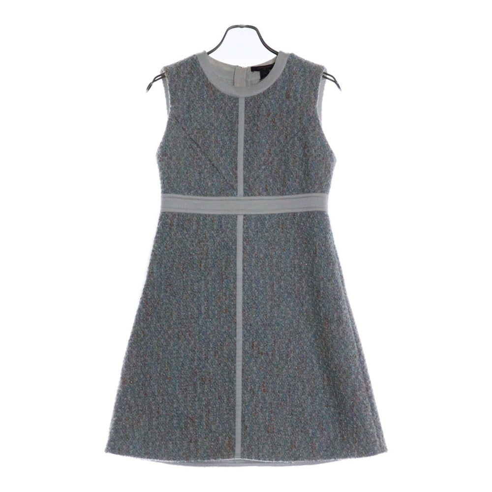LOUIS VUITTON(ルイヴィトン) 22SS サマースターダスト ルレックスツイード ノースリーブ ミディアム ドレス ワンピース ホワイト/ライトブルー レディース RW222W P24 FNDR64