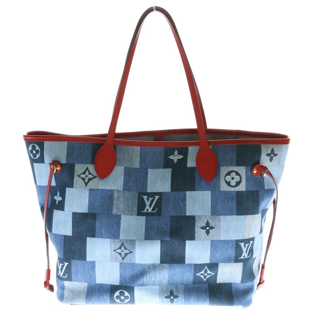 LOUIS VUITTON(ルイヴィトン) モノグラムデニム ネヴァーフルMM M44981 トートバッグ キャンバス インディゴ×レッド