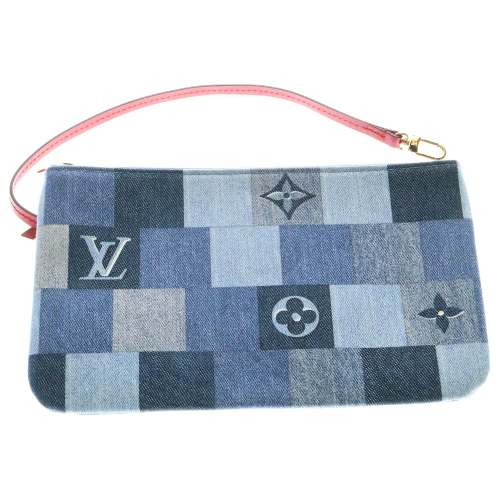 LOUIS VUITTON(ルイヴィトン) モノグラムデニム ネヴァーフルMM M44981 トートバッグ キャンバス インディゴ×レッド