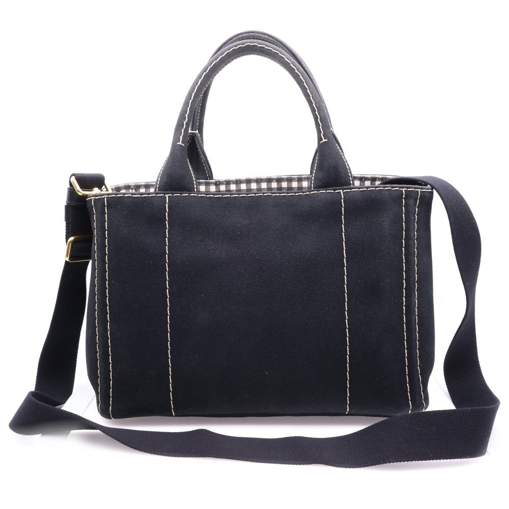PRADA(プラダ) カナパ 2WAYハンドバッグ トートバッグ ショルダーバッグ ブラック ゴールド金具 キャンバス 1BG439
