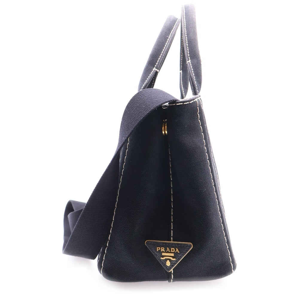 PRADA(プラダ) カナパ 2WAYハンドバッグ トートバッグ ショルダーバッグ ブラック ゴールド金具 キャンバス 1BG439