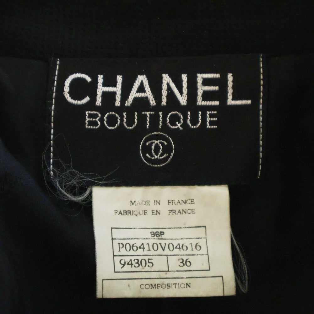 CHANEL(シャネル) 96P スプリングコレクション セットアップスーツ ココマークボタン 裏地シルク ウール ダブルブレスト 2B テーラードジャケット ミディアムタイトスカート P06410V04616