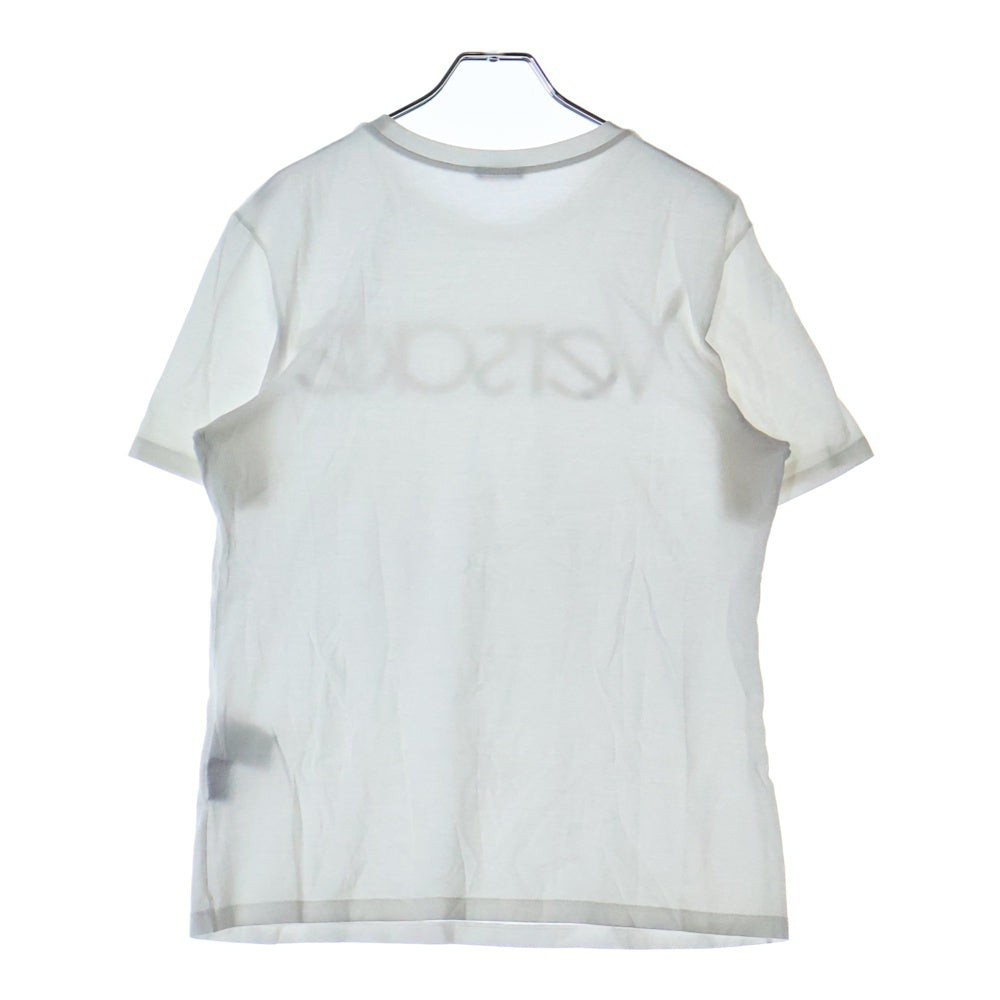 GIANNI VERSACE(ジャンニ ヴェルサーチ) フロントロゴ刺繍 クルーネック 半袖Tシャツ カットソー ホワイト A83047