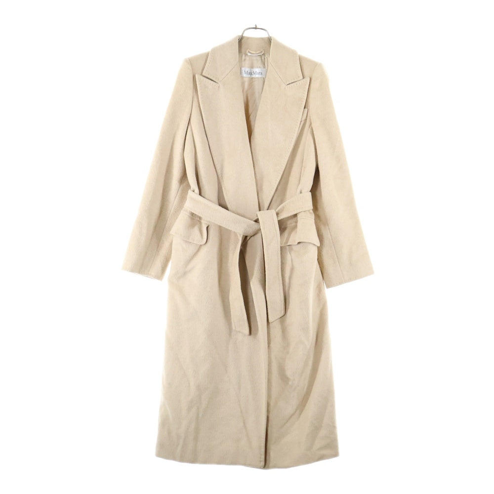 Max Mara(マックスマーラ) マニュエラ キャメル ベルテッド ピークドラペル ロングコート ベージュ レディース