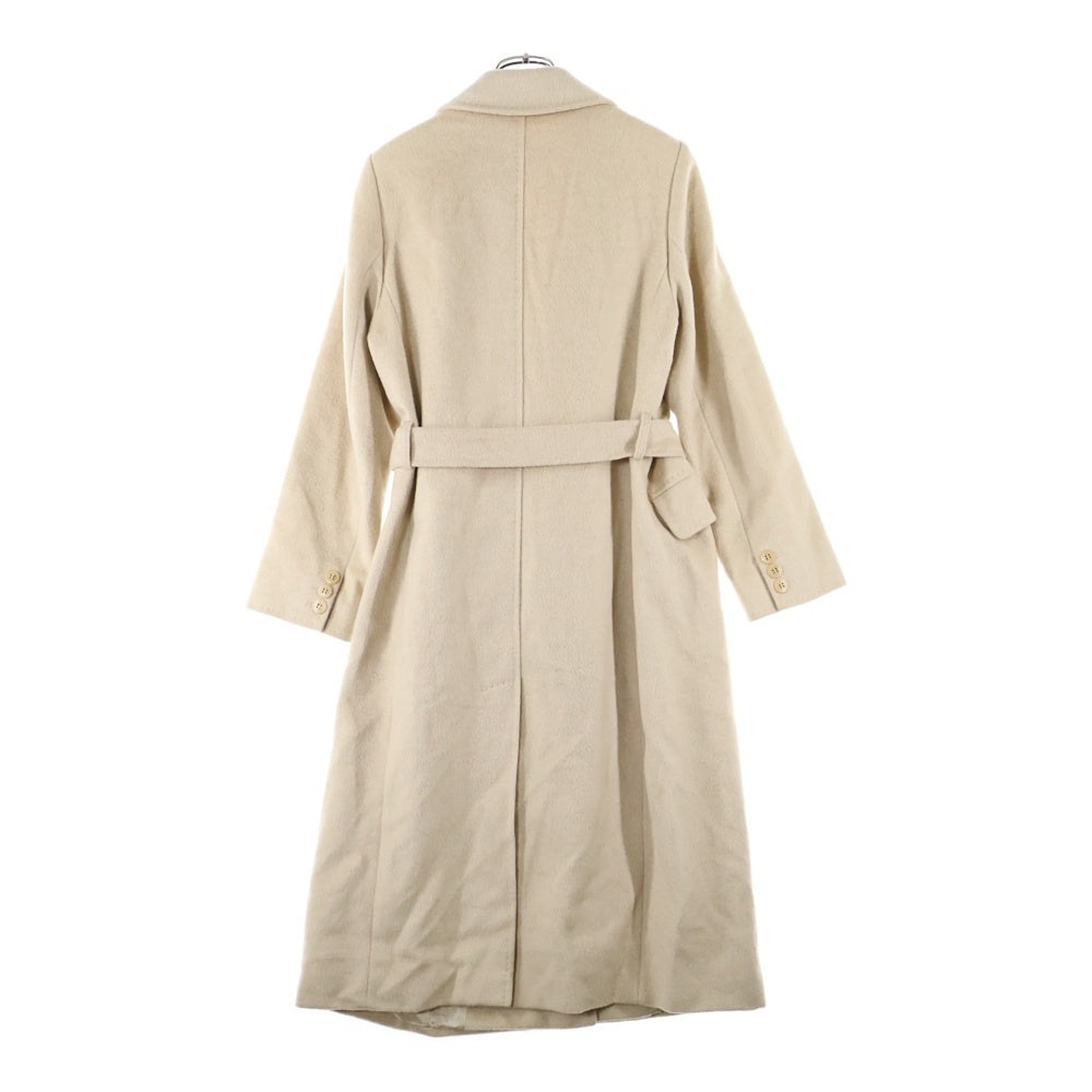 Max Mara(マックスマーラ) マニュエラ キャメル ベルテッド ピークドラペル ロングコート ベージュ レディース