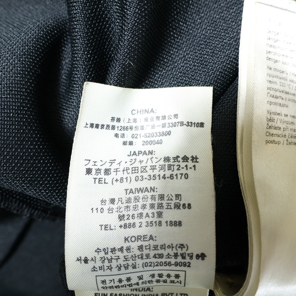 FENDI(フェンディ) 18AW ×FILA フィラ ズッカ柄 ロゴ ジャガード ライン ジャージー オフショルダー ワンピース ドレス ブラック/イエロー レディース FD9864