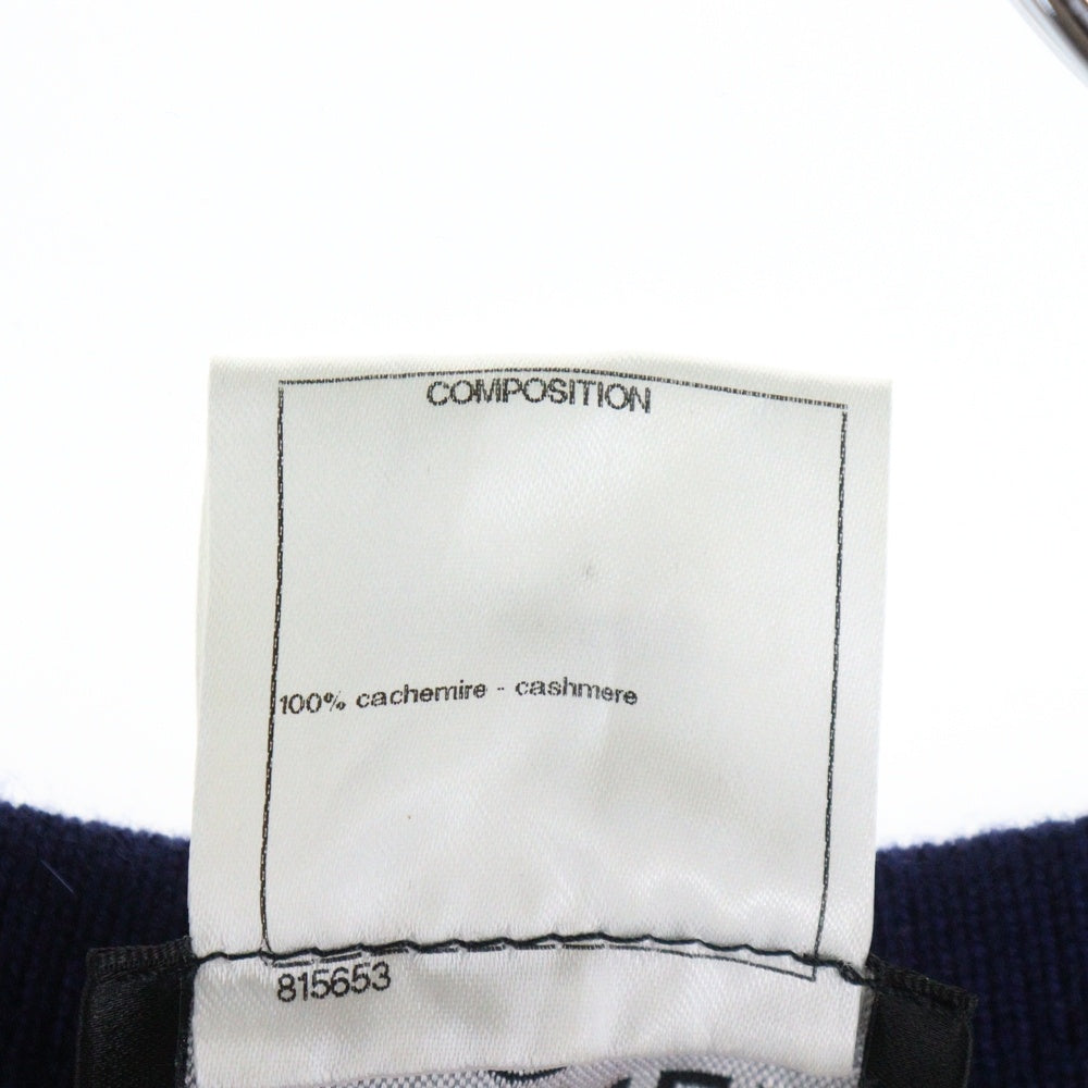 CHANEL(シャネル) 15SS ココマークボタン カシミヤニット クルーネック ノースリーブ パイピング レイヤード ワンピース ピンク/ネイビー レディース P51622K06638