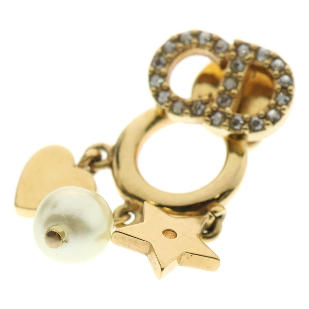 Christian Dior(クリスチャンディオール) CDロゴラインストーン ピアス イヤーアクセサリー ゴールド GP