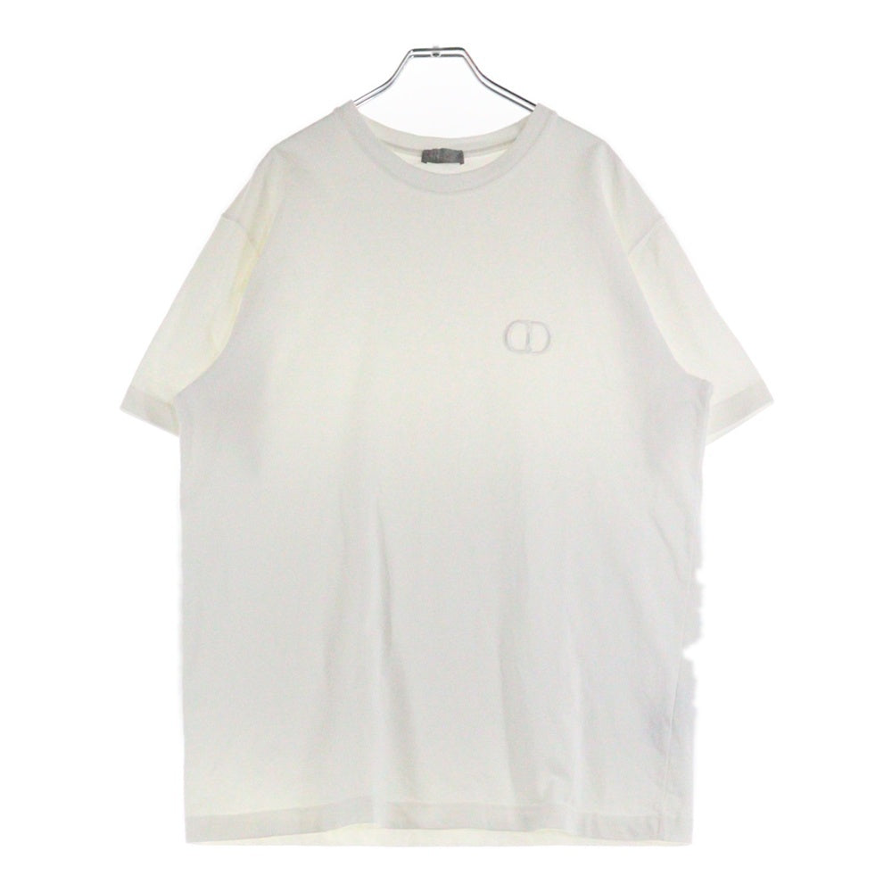 DIOR(ディオール) CD ICON ロゴ刺繍 クルーネック 半袖Tシャツ カットソー ホワイト 943J605A0554