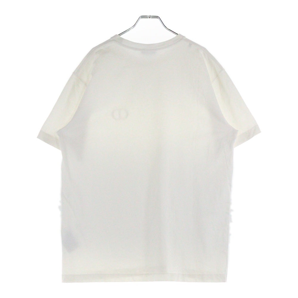 DIOR(ディオール) CD ICON ロゴ刺繍 クルーネック 半袖Tシャツ カットソー ホワイト 943J605A0554