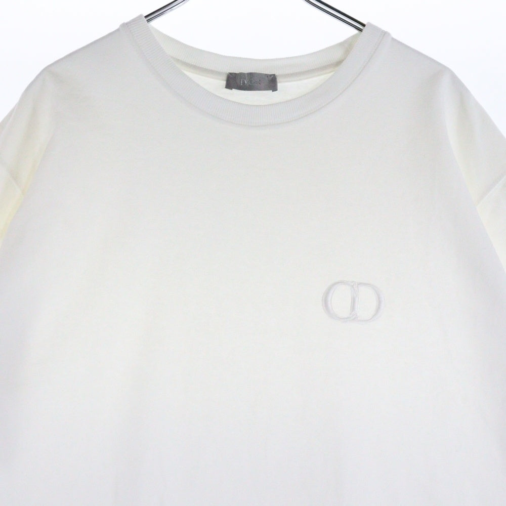 DIOR(ディオール) CD ICON ロゴ刺繍 クルーネック 半袖Tシャツ カットソー ホワイト 943J605A0554