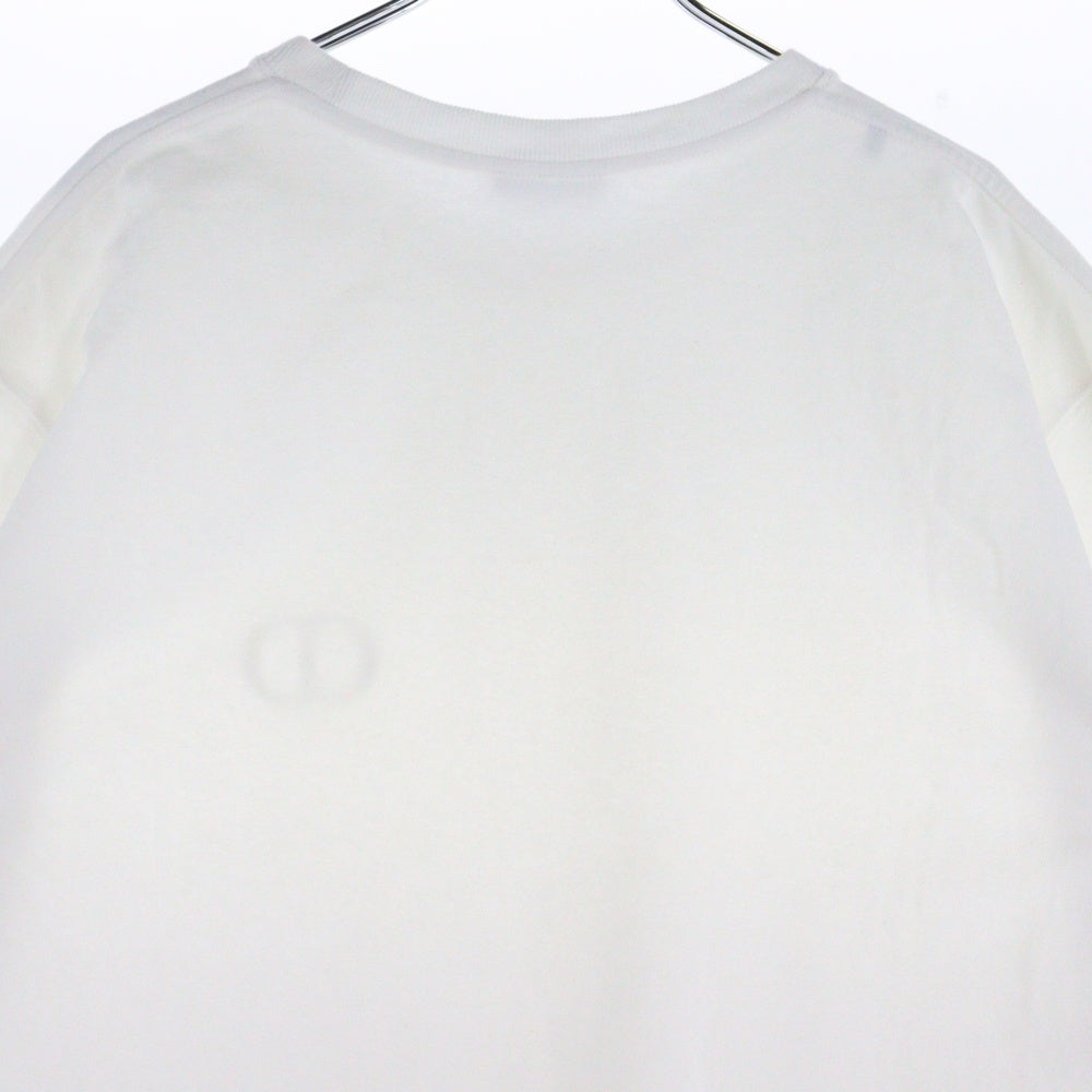 DIOR(ディオール) CD ICON ロゴ刺繍 クルーネック 半袖Tシャツ カットソー ホワイト 943J605A0554