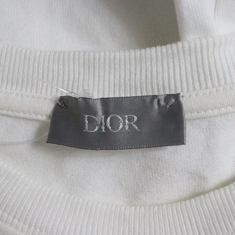 DIOR(ディオール) CD ICON ロゴ刺繍 クルーネック 半袖Tシャツ カットソー ホワイト 943J605A0554