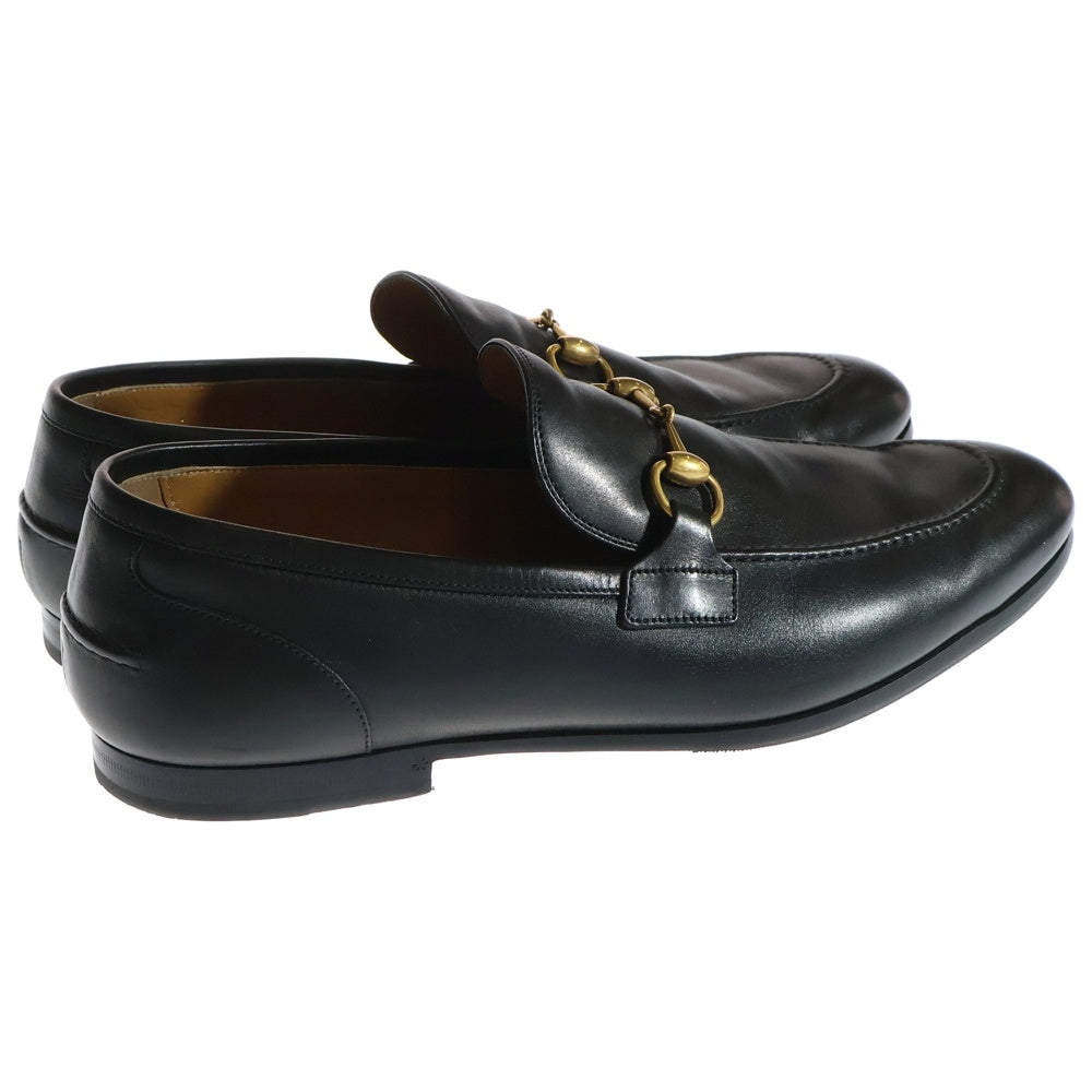 GUCCI(グッチ) ヨルダーン ホースビット レザー ローカットシューズ ローファー ゴールド金具 ブラック 406994