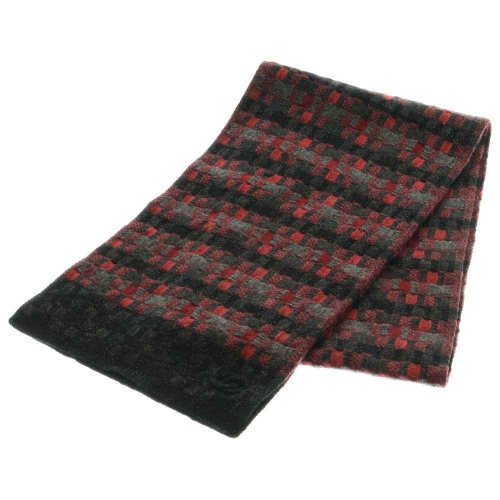 CHANEL(シャネル) ココマーク ラメジャガード ボーダー総柄 カシミヤ  