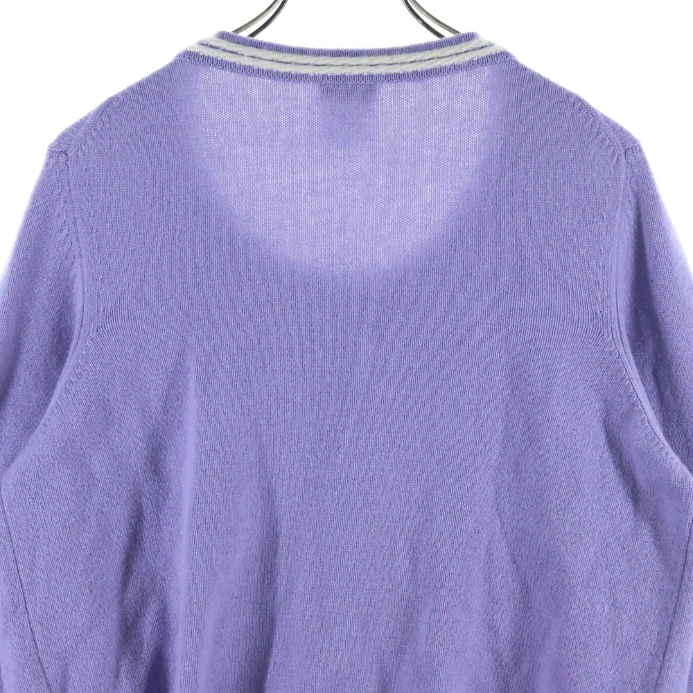 CHANEL(シャネル) ココマーク グリポワボタン カシミヤ クルーネック ニット カーディガン パープル レディース P43020K04355