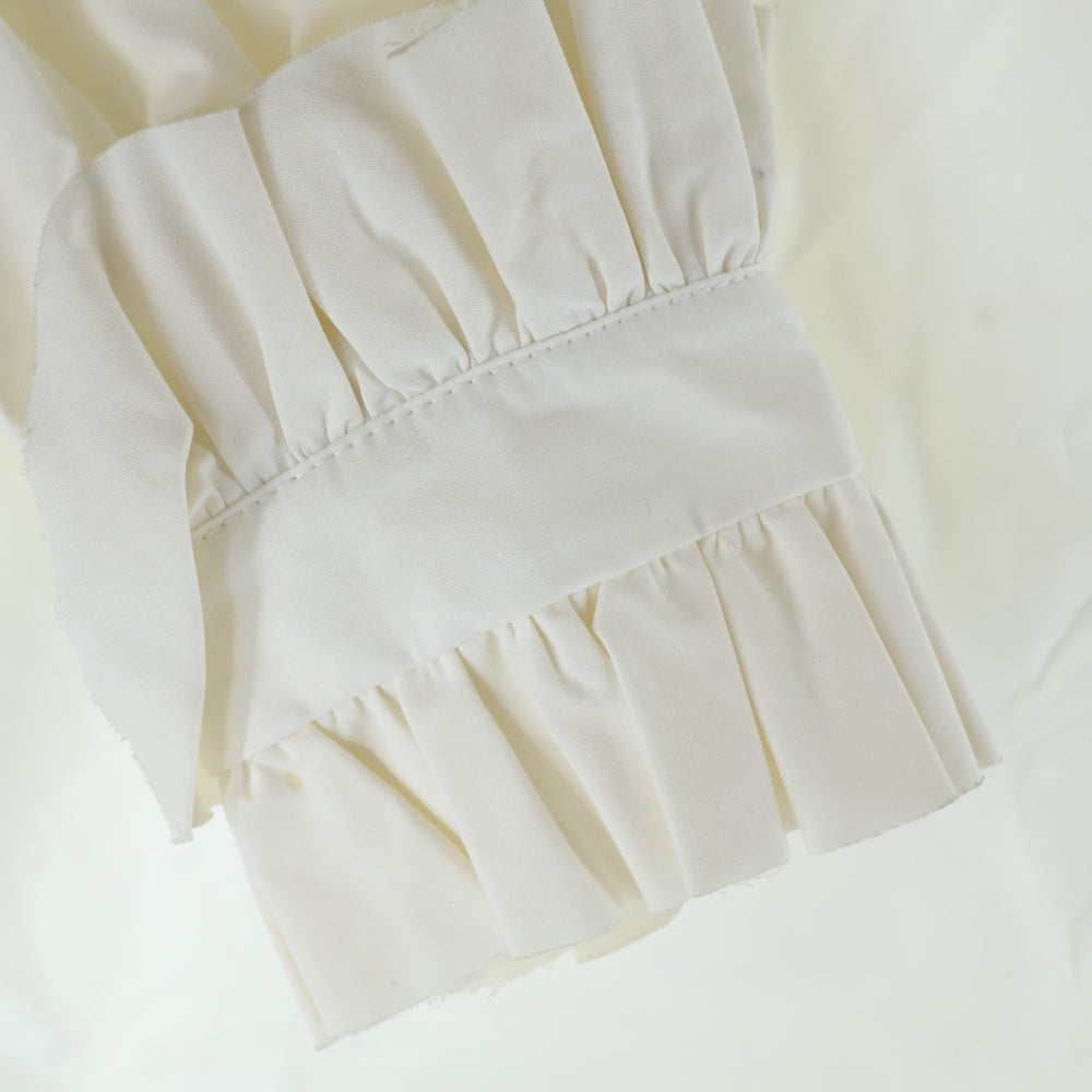 FENDI(フェンディ) ギャザー フリル クルーネック ロングスリーブ 長袖 プルオーバー ブラウス トップス ホワイト レディース FS6750 2ZM