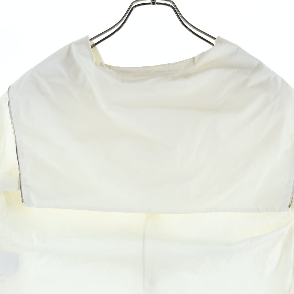 CHANEL(シャネル) ココマーク ラインストーン ボタン セーラーカラー ジップアップ コットン シャツジャケット ホワイト レディース P59084V44129