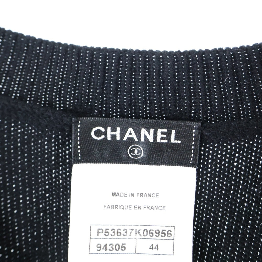 CHANEL(シャネル) ココマーク カシミヤ混 パール装飾付ノースリーブニットワンピース ブラック レディース P53637K06956