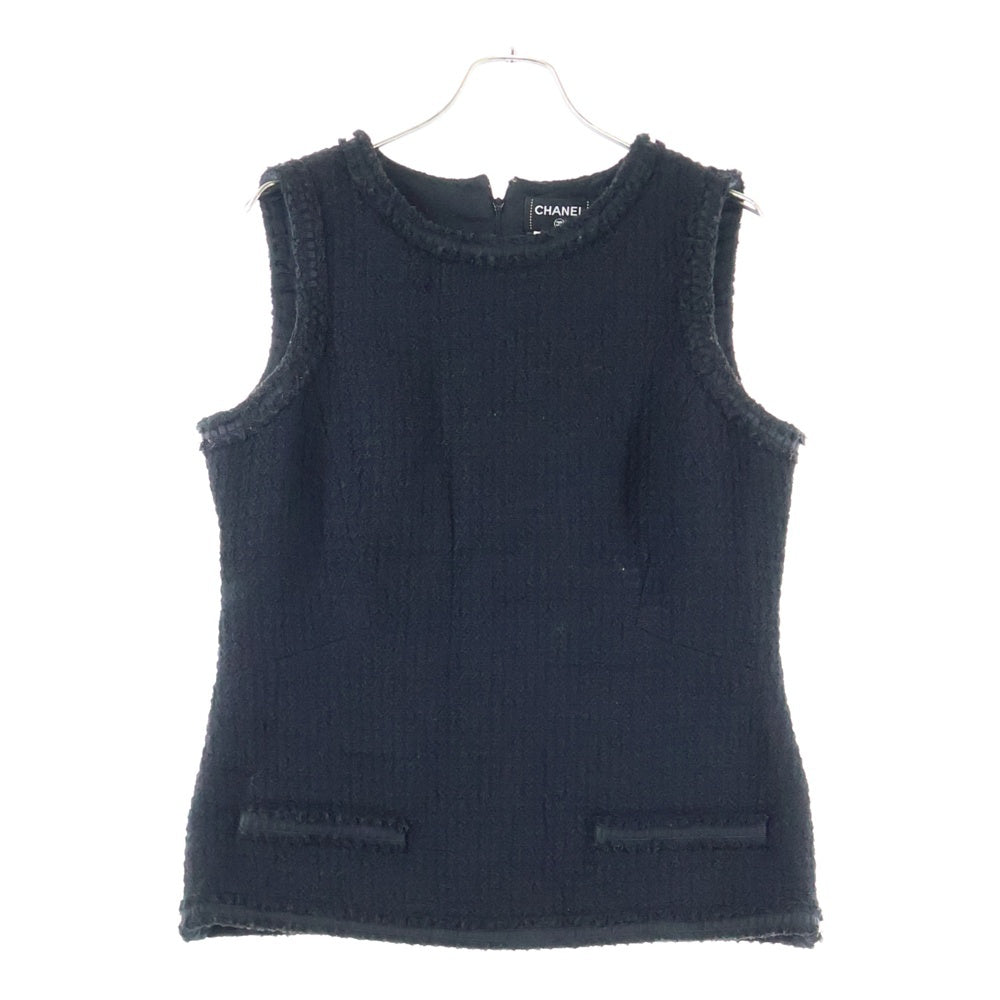 CHANEL(シャネル) ココマーク 裏地シルクツイードノースリーブシャツ ベスト レディース ブラック レディース P36818V21982