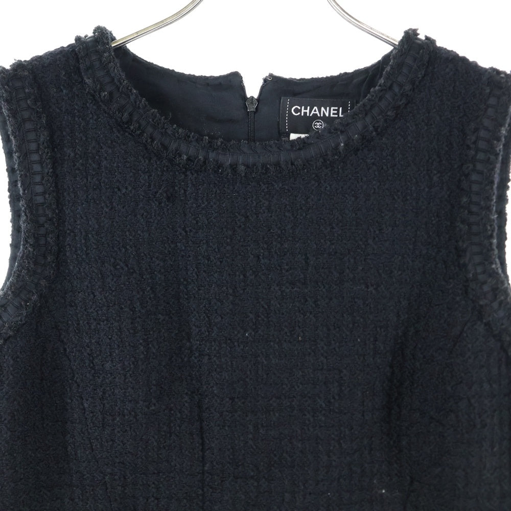 CHANEL(シャネル) ココマーク 裏地シルクツイードノースリーブシャツ ベスト レディース ブラック レディース P36818V21982